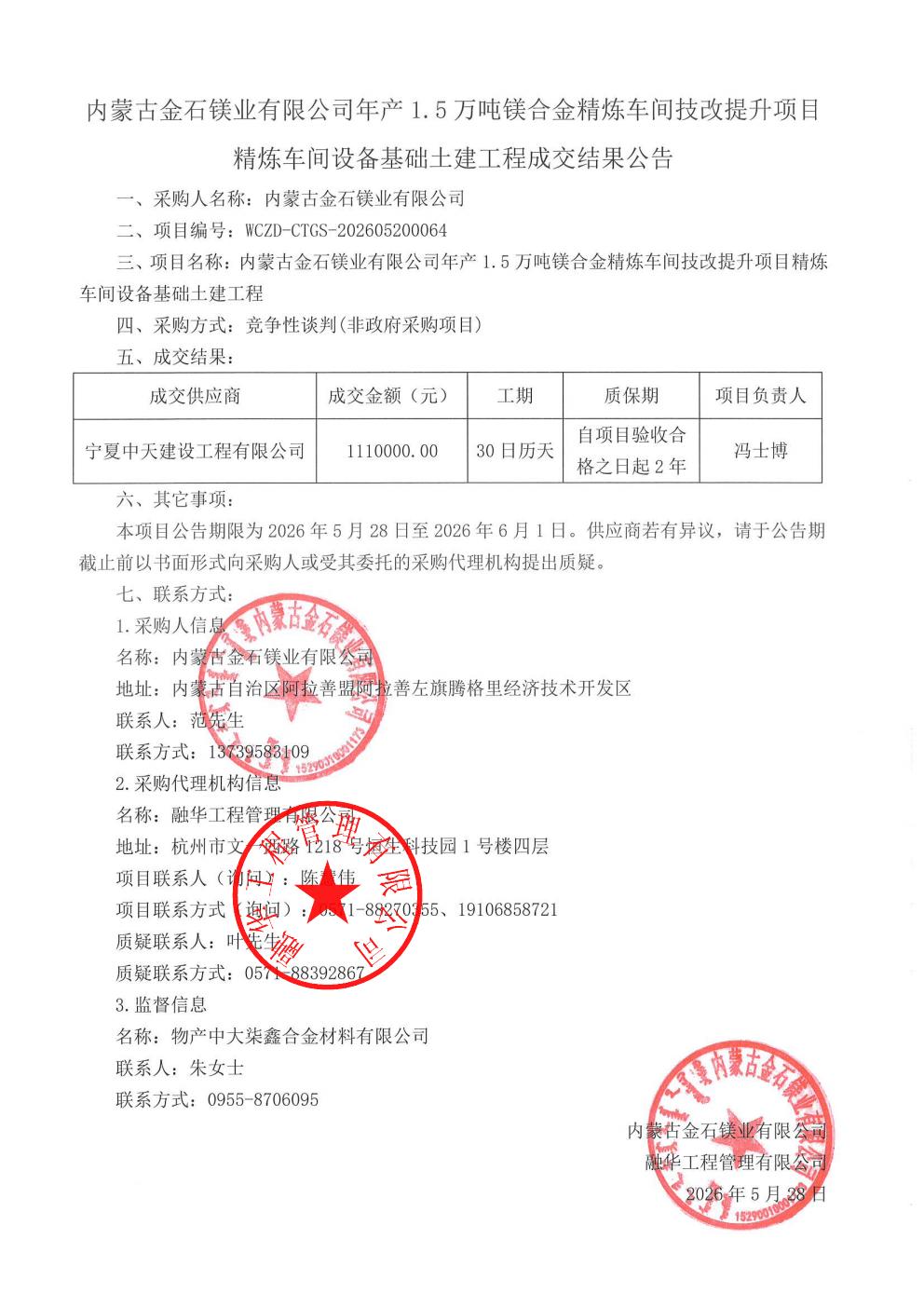 内蒙古金石镁业有限公司年产1.5万吨镁合金精炼车间技改提升项目精炼车间设备基础土建工程成交结果公告_01.jpg